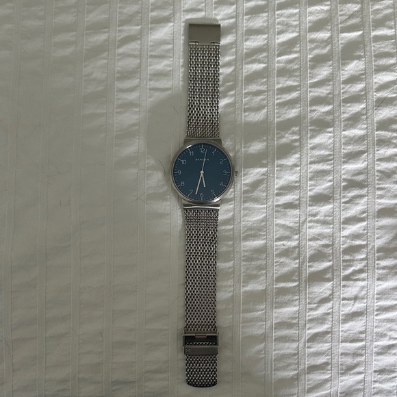 Skagen Blue Dial with Silver Mesh Watch - Picture 1 of 2